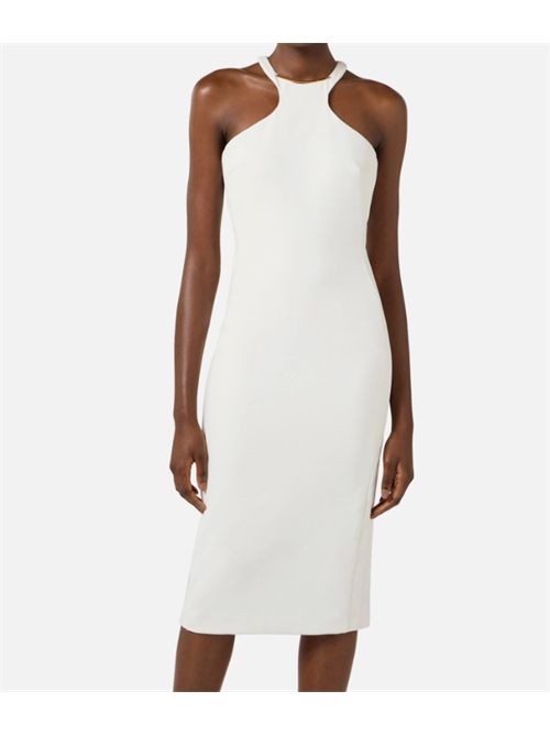 ABITO CON DETTAGLIO GIOIELLO ELISABETTA FRANCHI | AB91761E2360 avorio